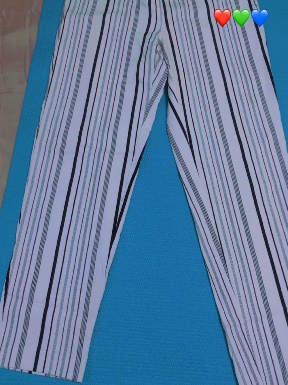 Striped Wide-Leg Pants - White with Black Stripes